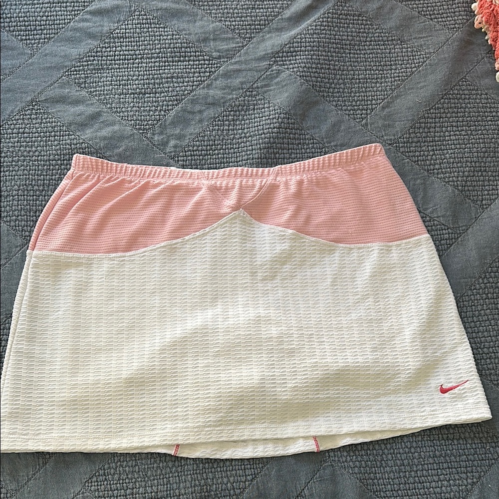 Nike Pink and White Mini Skirt Athletic Casual